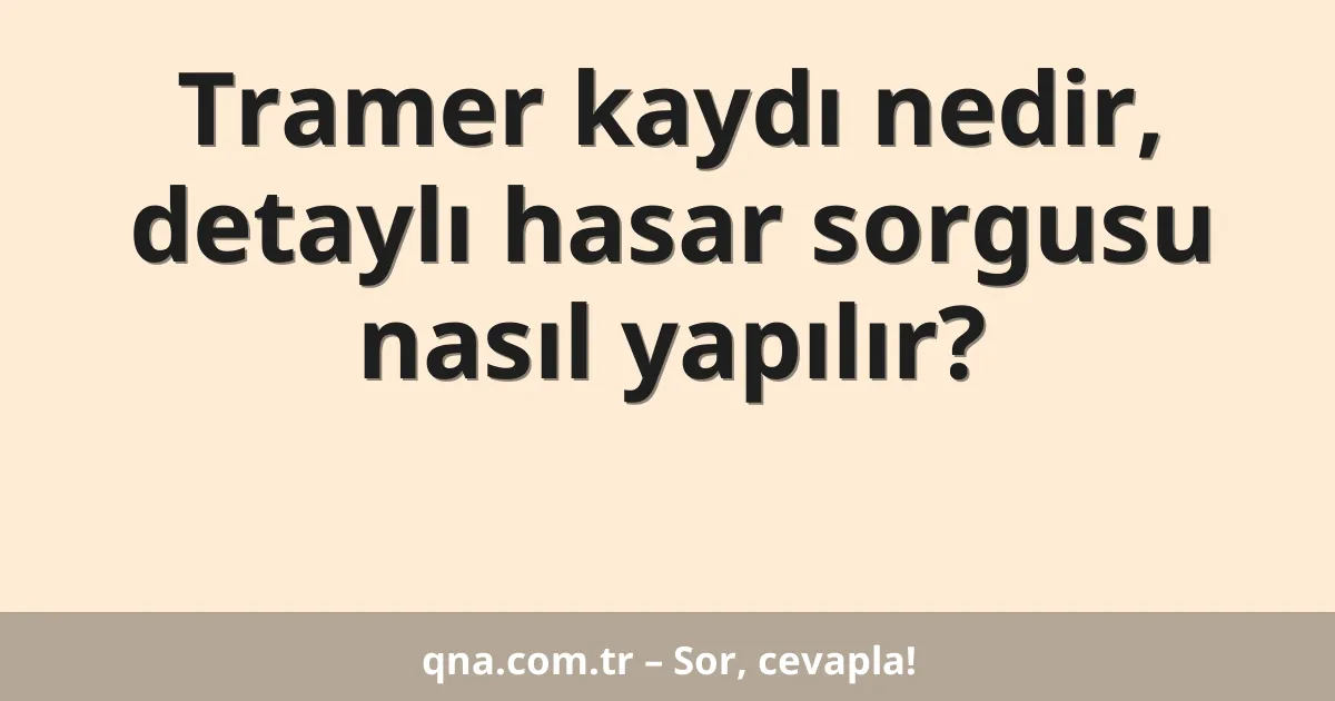 Tramer kaydı nedir, detaylı hasar sorgusu nasıl yapılır?