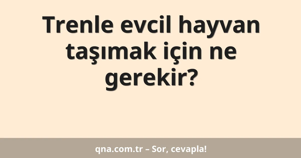 Trenle evcil hayvan taşımak için ne gerekir?