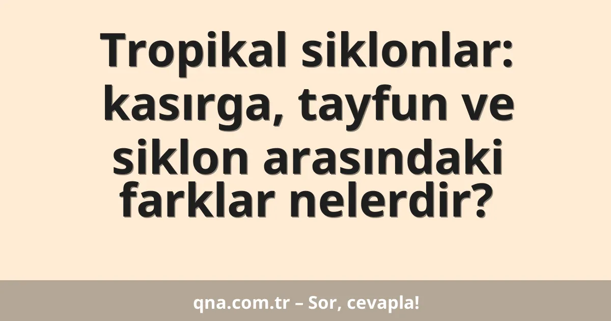 Tropikal siklonlar: kasırga, tayfun ve siklon arasındaki farklar nelerdir?