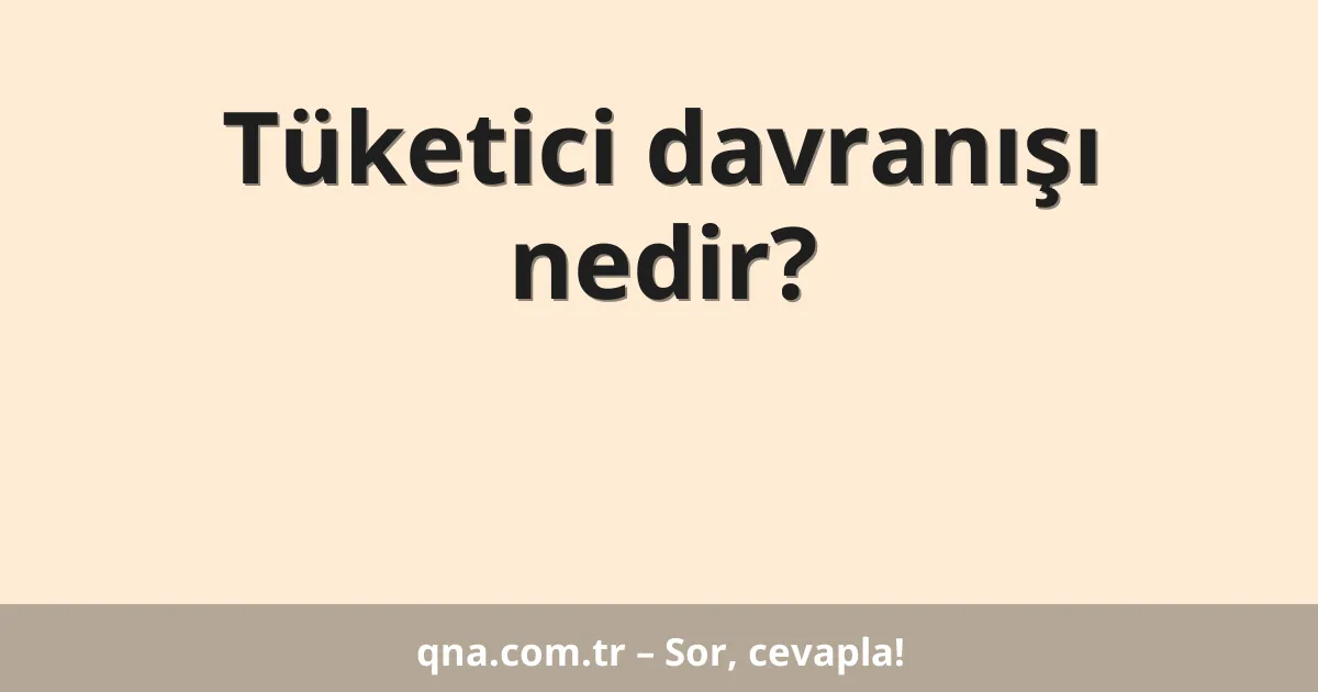 Tüketici davranışı nedir?