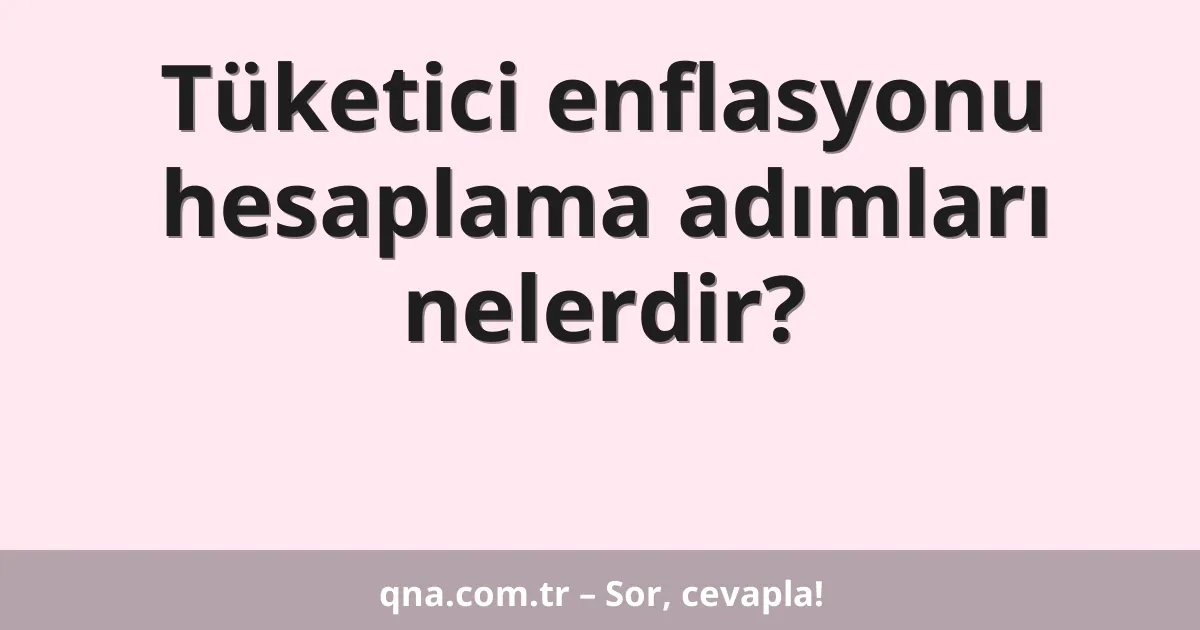 Tüketici enflasyonu hesaplama adımları nelerdir?