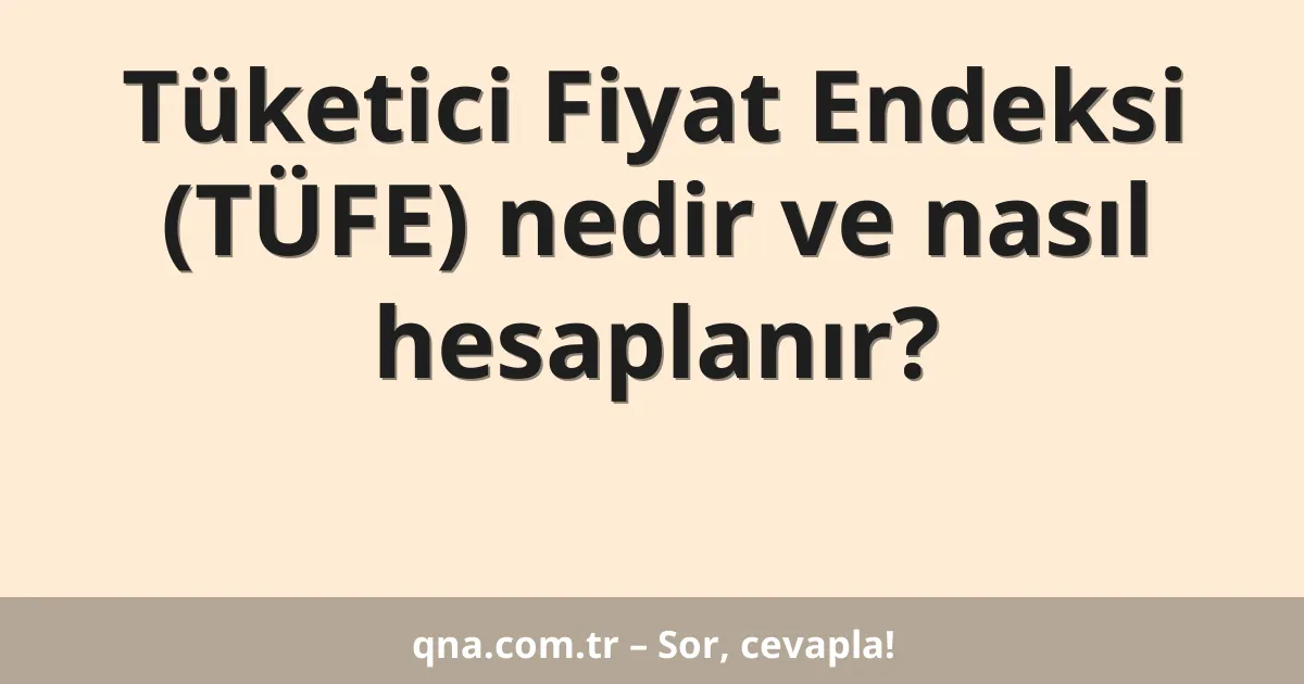 Tüketici Fiyat Endeksi (TÜFE) nedir ve nasıl hesaplanır?