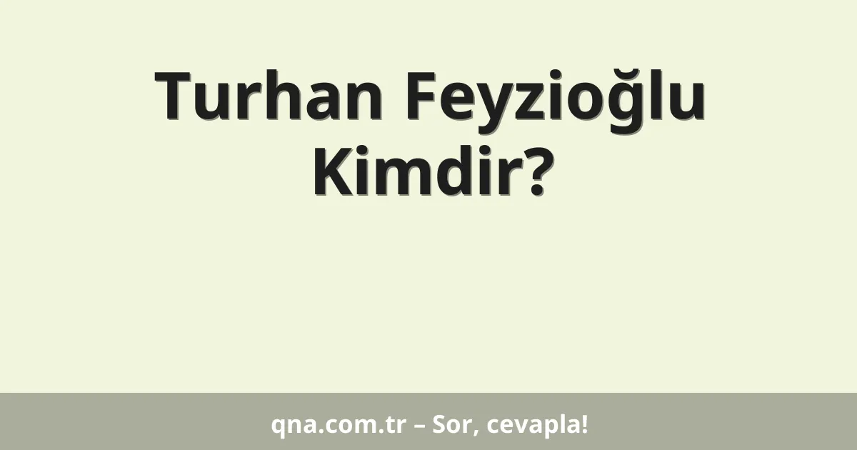 Turhan Feyzioğlu Kimdir?