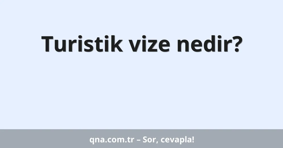 Turistik vize nedir?