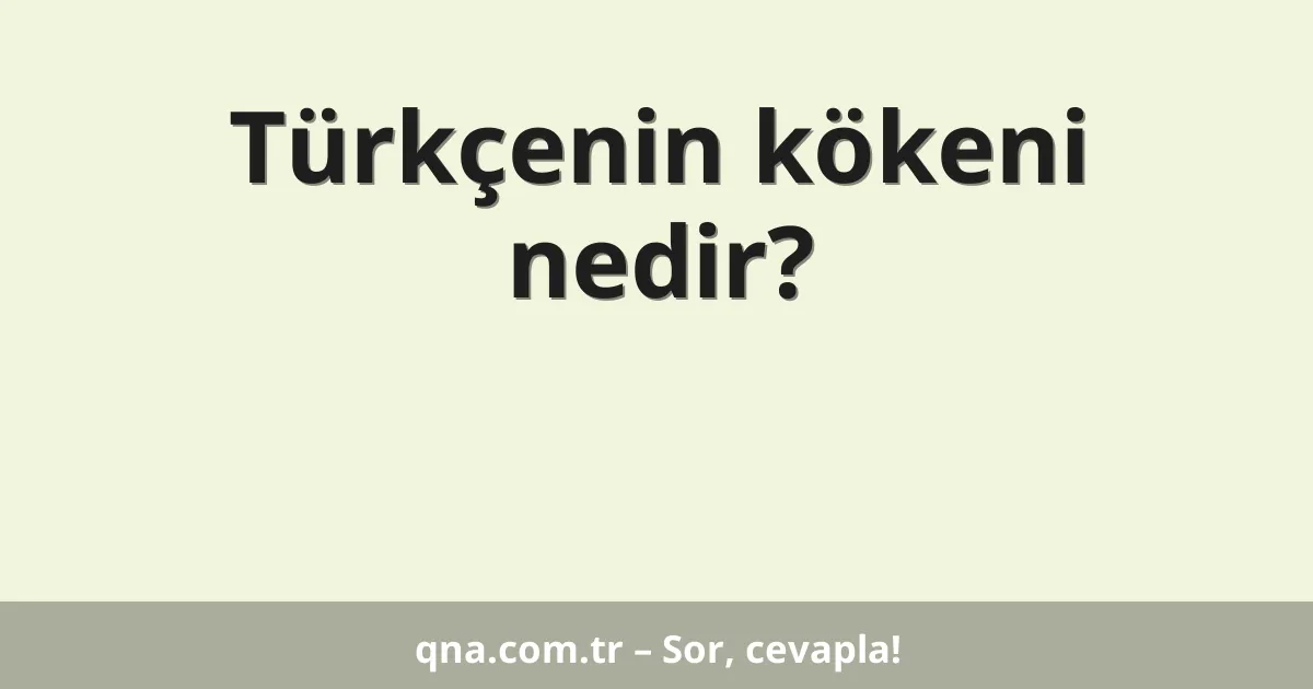 Türkçenin kökeni nedir?