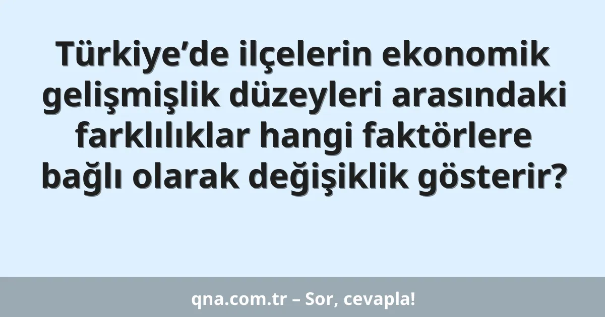 Türkiye’de ilçelerin ekonomik gelişmişlik düzeyleri arasındaki farklılıklar hangi faktörlere bağlı olarak değişiklik gösterir?