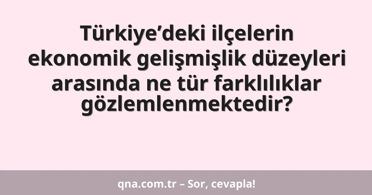 Türkiye’deki ilçelerin ekonomik gelişmişlik düzeyleri arasında ne tür farklılıklar gözlemlenmektedir?