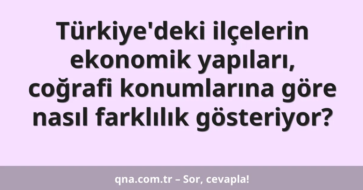 Türkiye'deki ilçelerin ekonomik yapıları, coğrafi konumlarına göre nasıl farklılık gösteriyor?