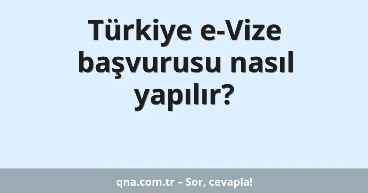 Türkiye e-Vize başvurusu nasıl yapılır?