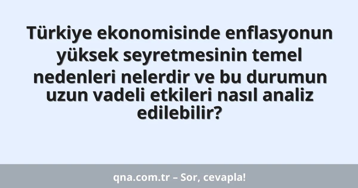 Türkiye ekonomisinde enflasyonun yüksek seyretmesinin temel nedenleri nelerdir ve bu durumun uzun vadeli etkileri nasıl analiz edilebilir?