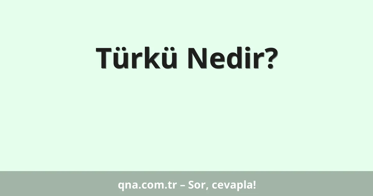 Türkü Nedir?