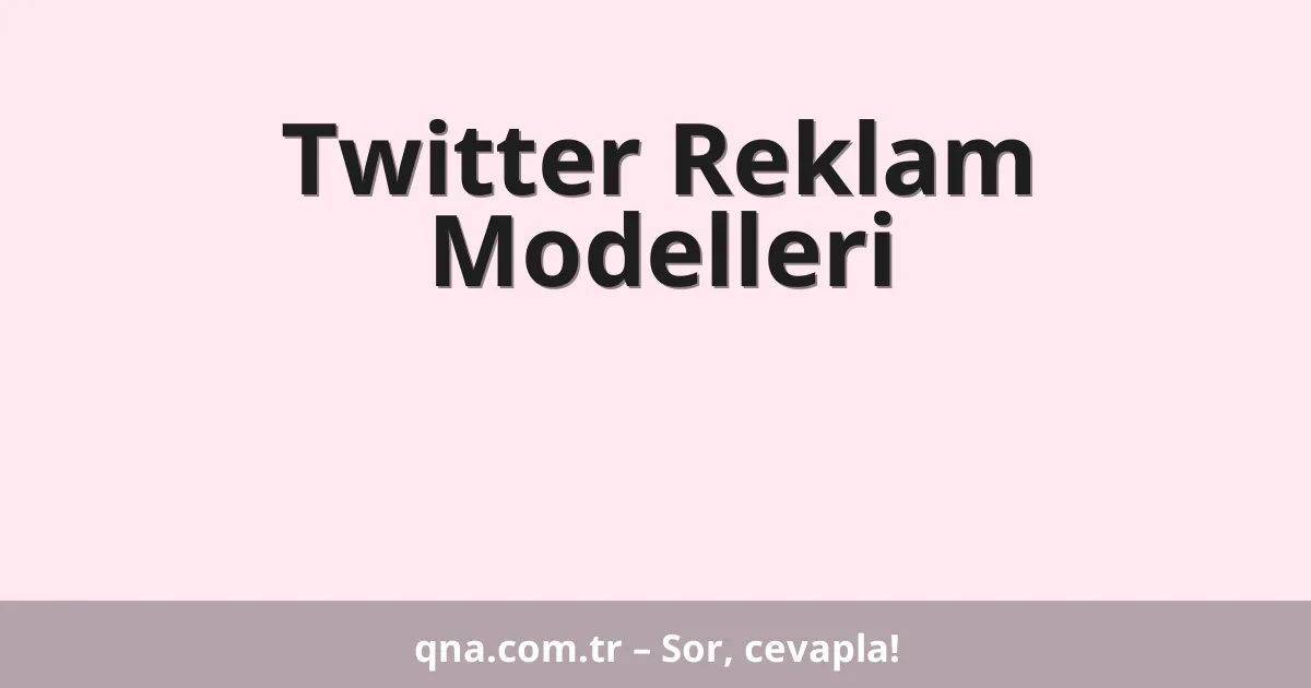 Twitter Reklam Modelleri