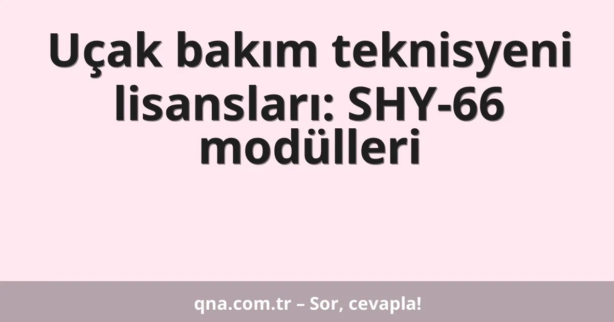 Uçak bakım teknisyeni lisansları: SHY-66 modülleri