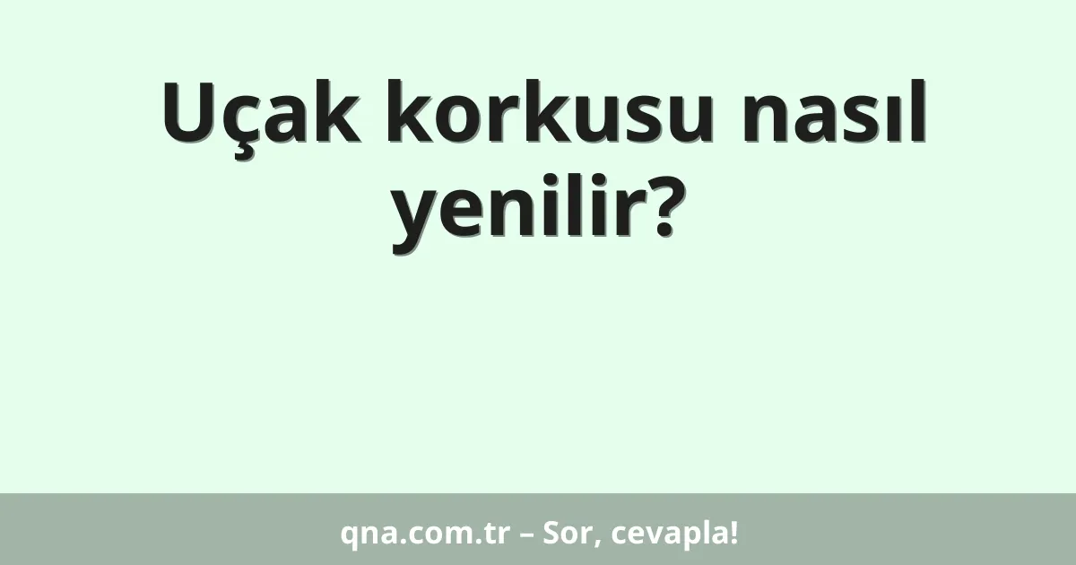 Uçak korkusu nasıl yenilir?