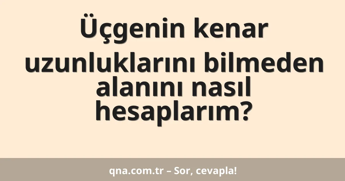 Üçgenin kenar uzunluklarını bilmeden alanını nasıl hesaplarım?
