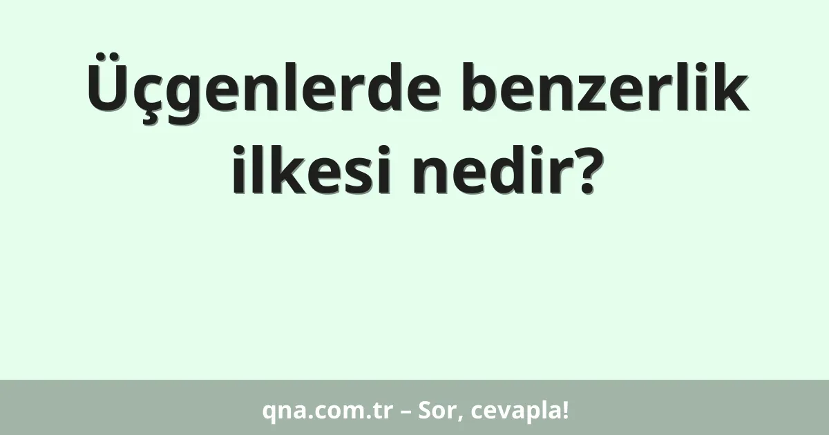 Üçgenlerde benzerlik ilkesi nedir?