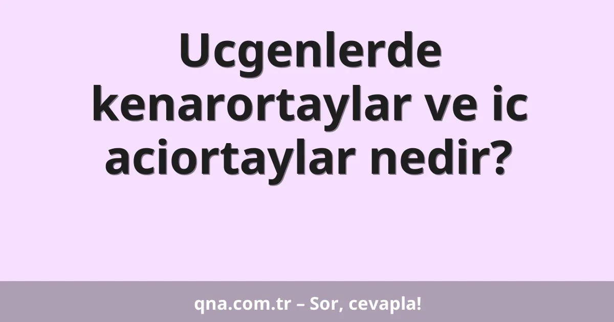 Ucgenlerde kenarortaylar ve ic aciortaylar nedir?
