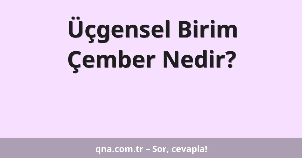 Üçgensel Birim Çember Nedir?