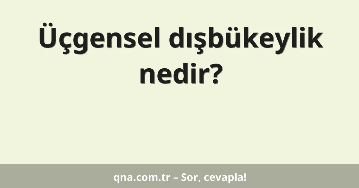 Üçgensel dışbükeylik nedir?