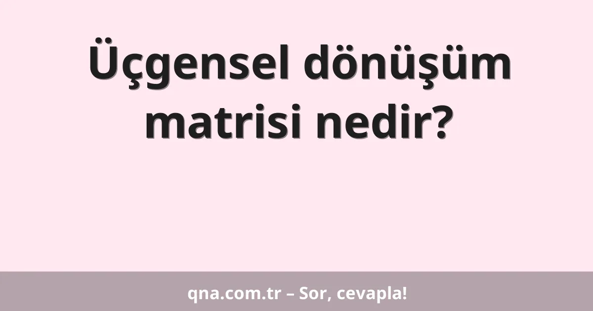 Üçgensel dönüşüm matrisi nedir?