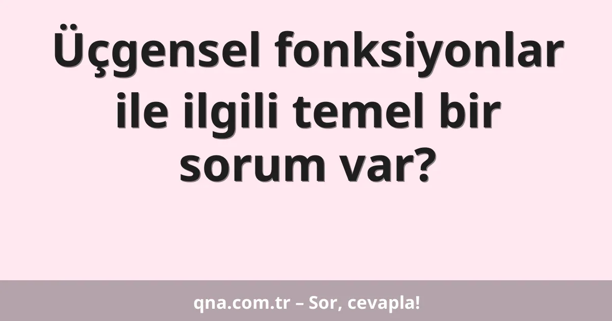 Üçgensel fonksiyonlar ile ilgili temel bir sorum var?