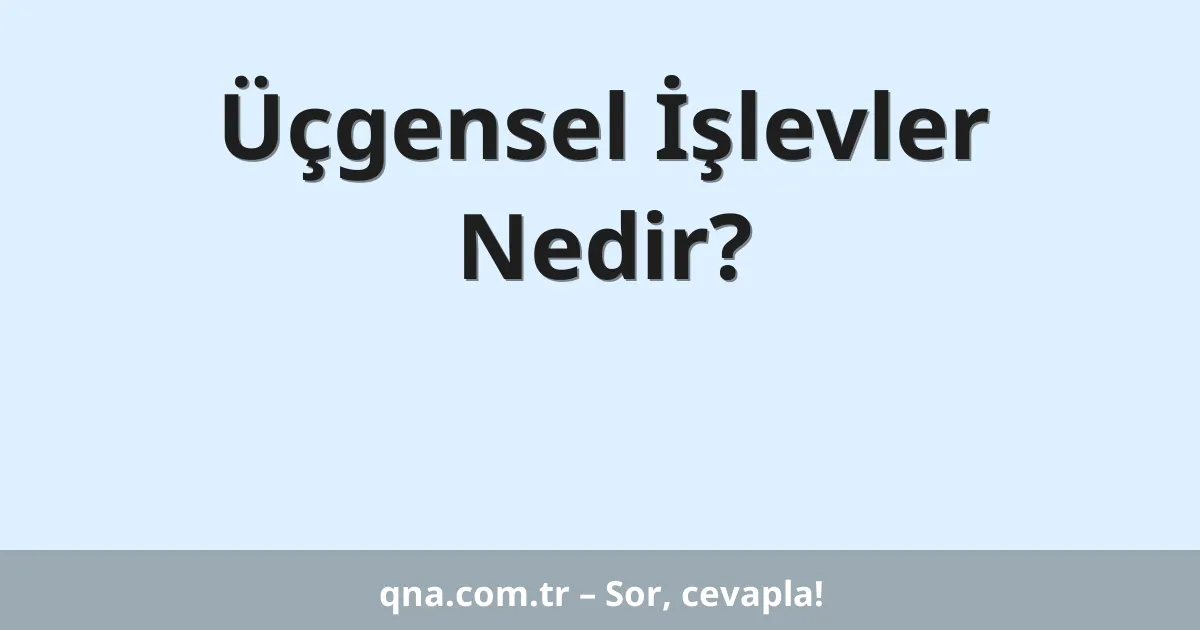 Üçgensel İşlevler Nedir?