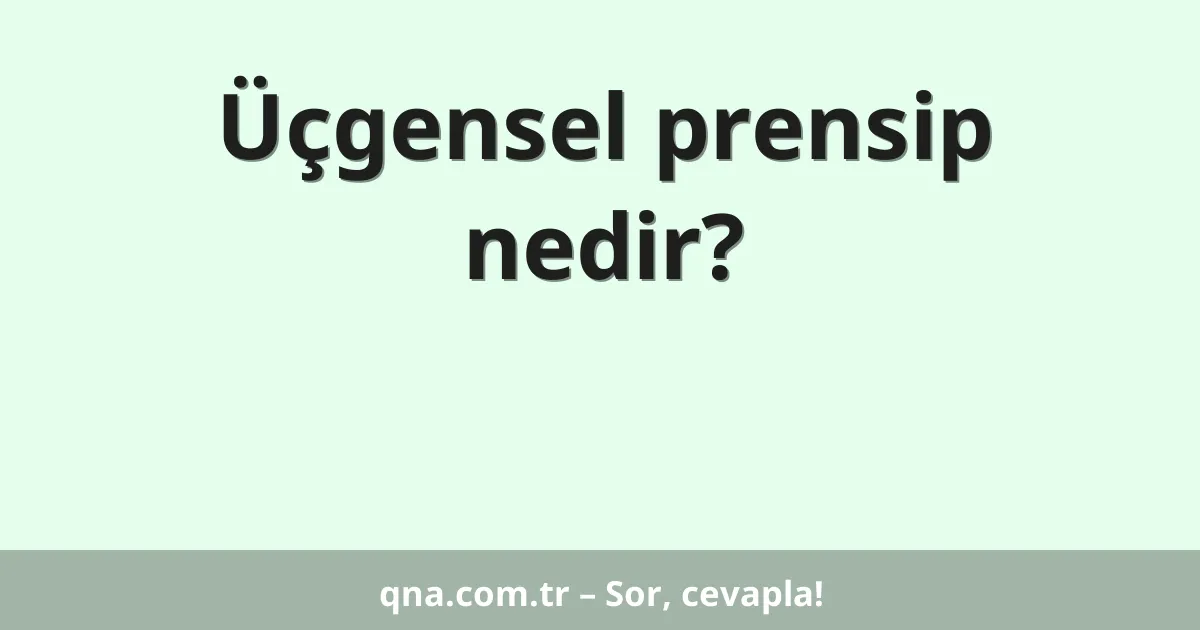 Üçgensel prensip nedir?
