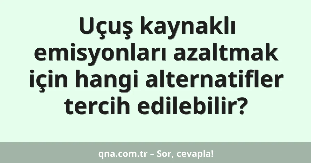 Uçuş kaynaklı emisyonları azaltmak için hangi alternatifler tercih edilebilir?