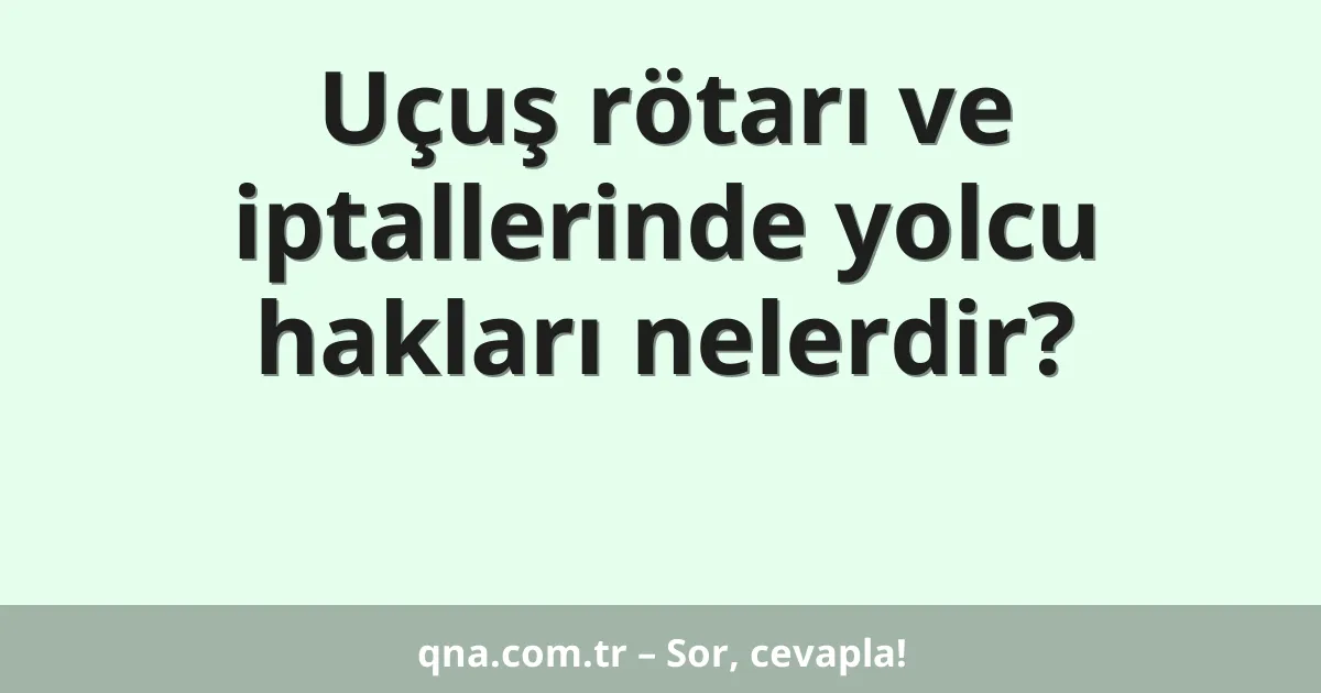 Uçuş rötarı ve iptallerinde yolcu hakları nelerdir?