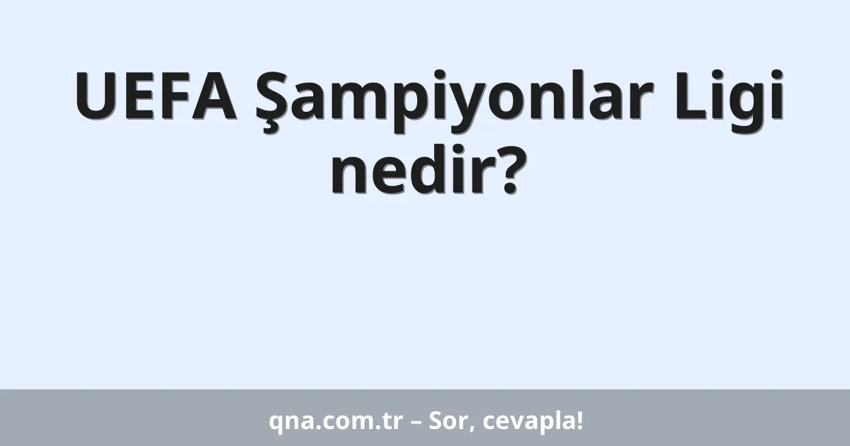 UEFA Şampiyonlar Ligi nedir?