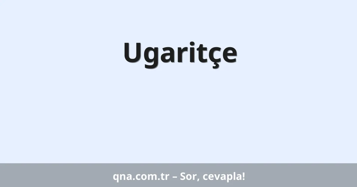 Ugaritçe