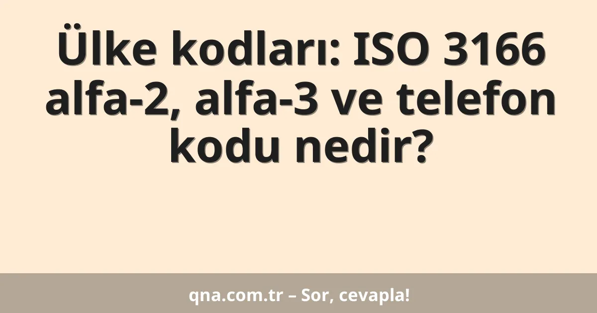 Ülke kodları: ISO 3166 alfa-2, alfa-3 ve telefon kodu nedir?