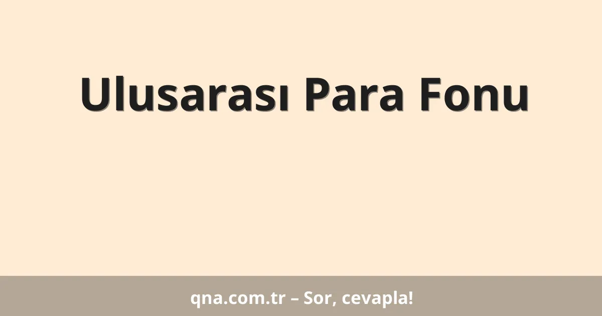 Ulusarası Para Fonu