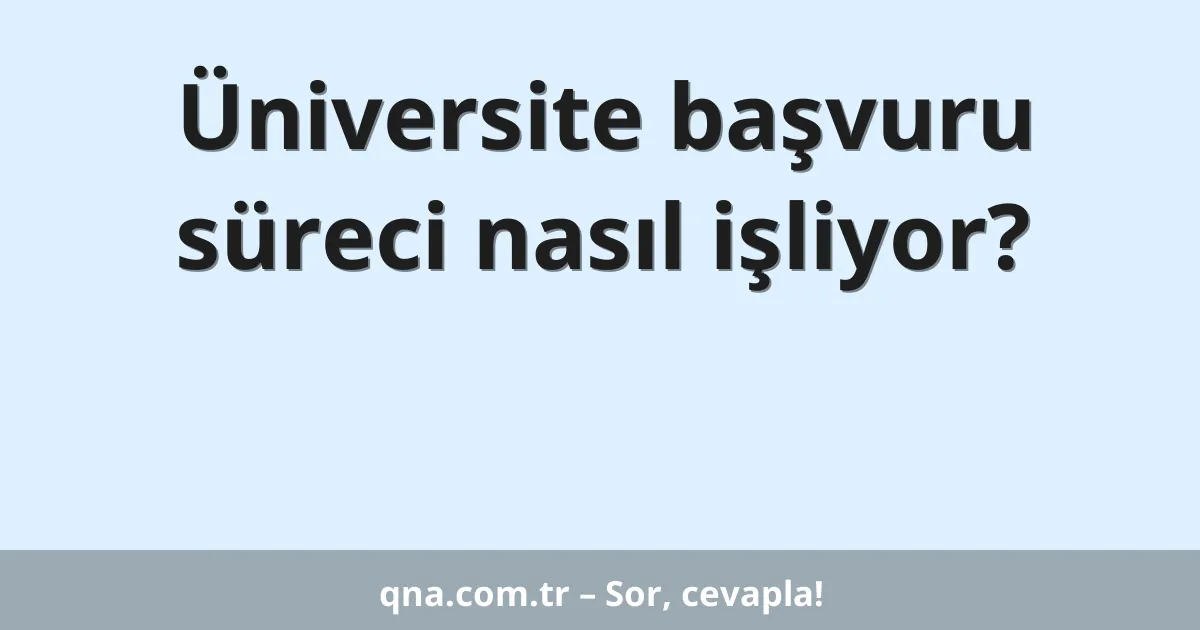 Üniversite başvuru süreci nasıl işliyor?