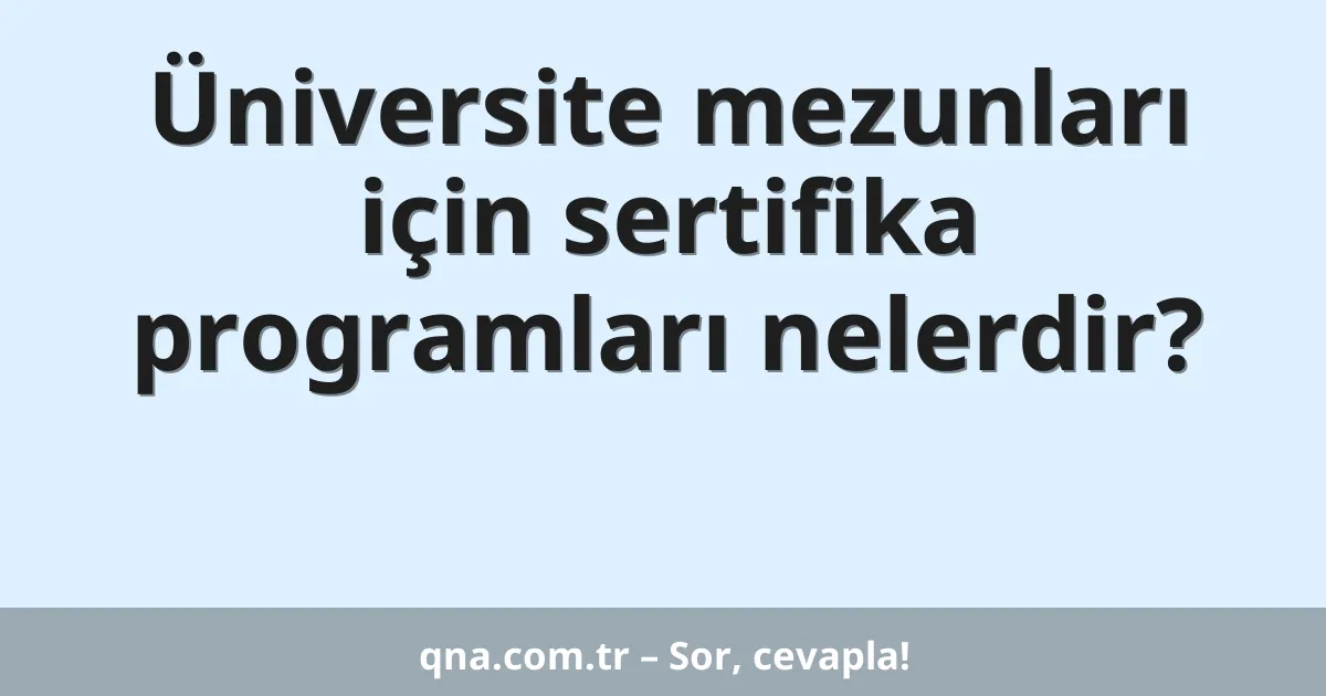 Üniversite mezunları için sertifika programları nelerdir?