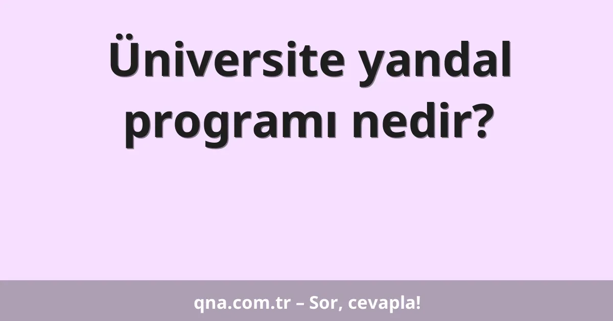 Üniversite yandal programı nedir?