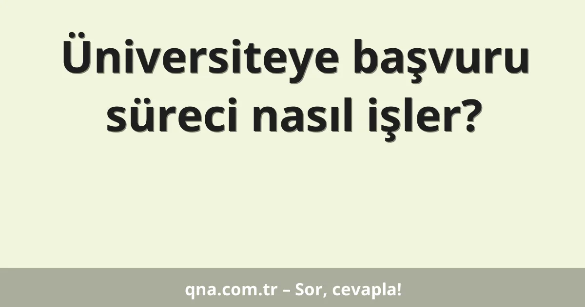 Üniversiteye başvuru süreci nasıl işler?