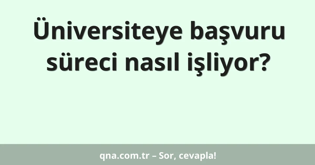 Üniversiteye başvuru süreci nasıl işliyor?