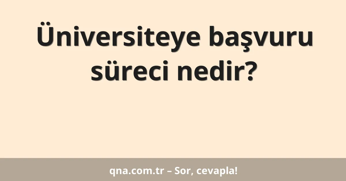 Üniversiteye başvuru süreci nedir?