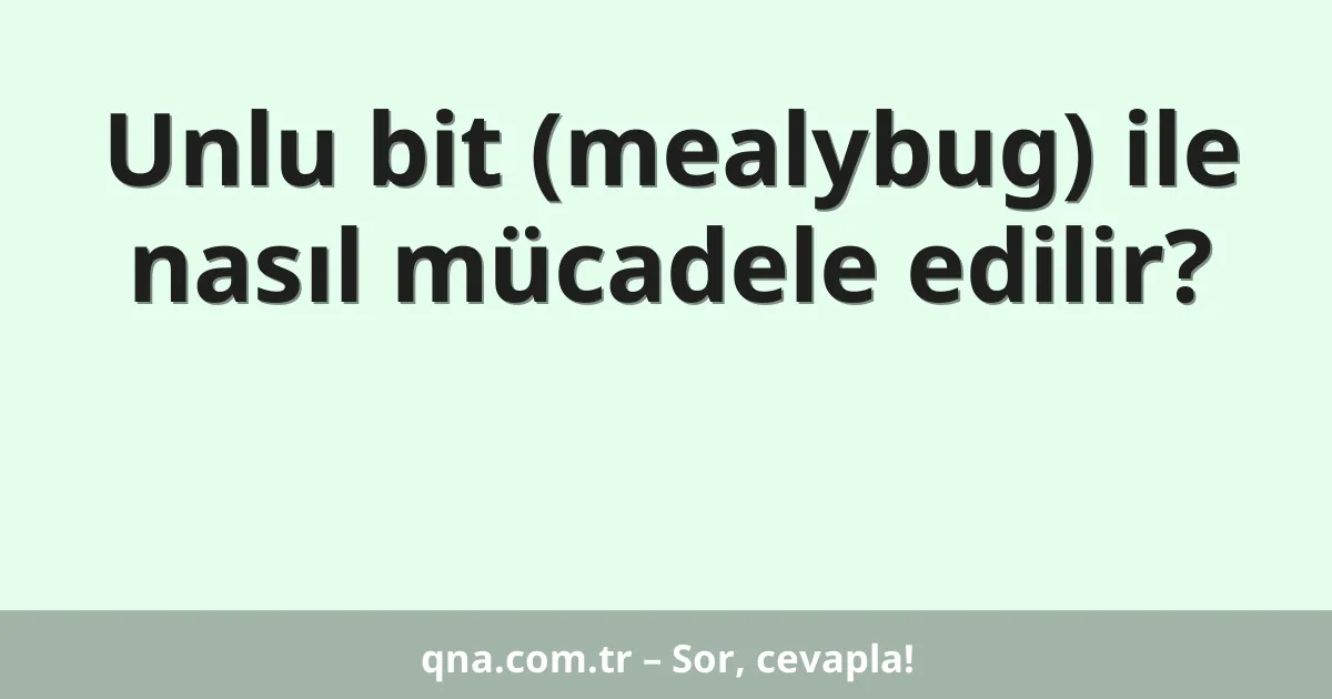 Unlu bit (mealybug) ile nasıl mücadele edilir?