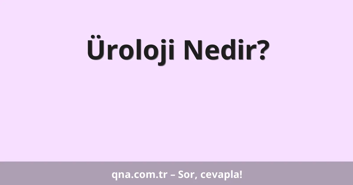 Üroloji Nedir?
