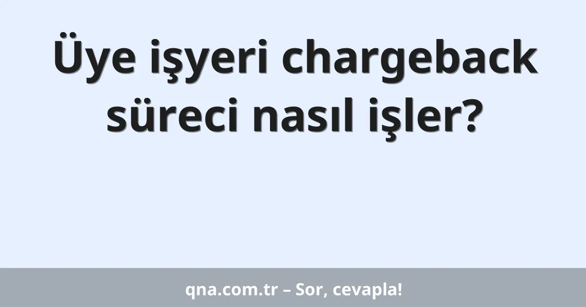 Üye işyeri chargeback süreci nasıl işler?