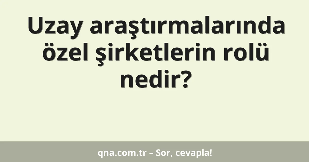 Uzay araştırmalarında özel şirketlerin rolü nedir?