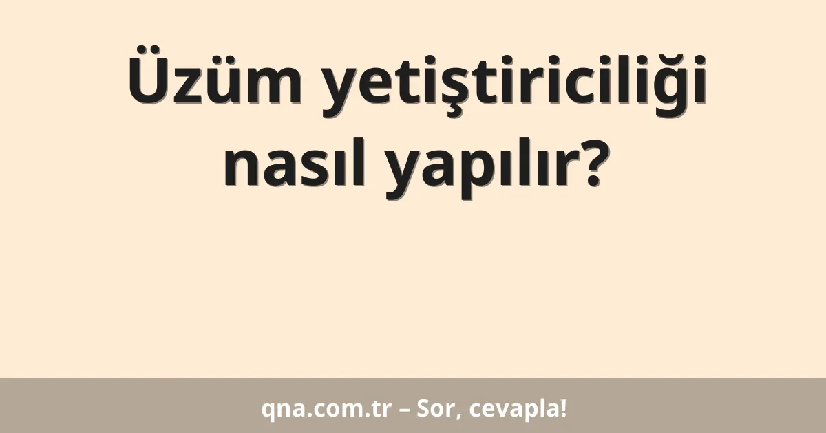 Üzüm yetiştiriciliği nasıl yapılır?