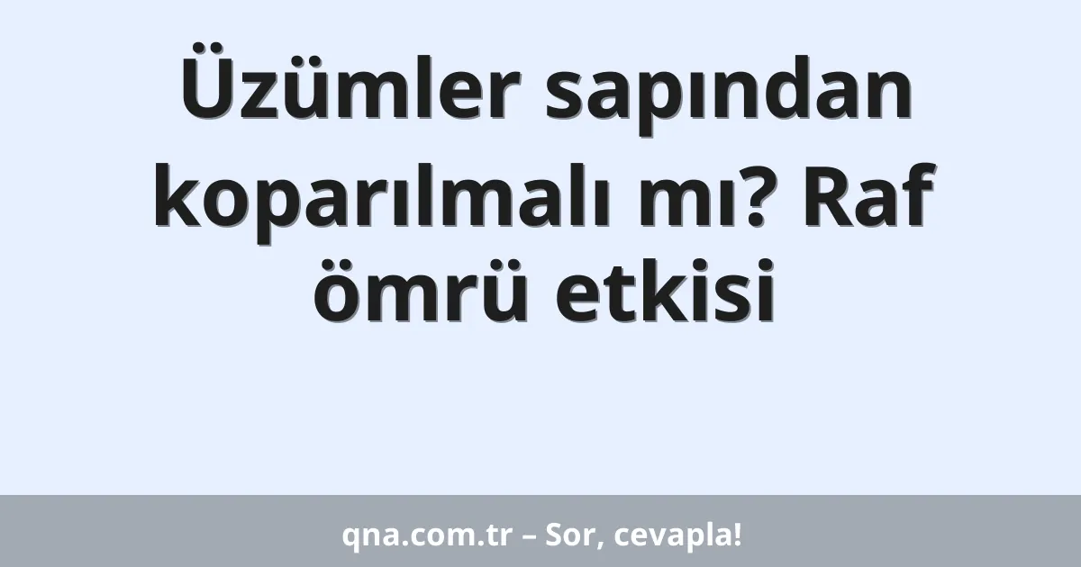 Üzümler sapından koparılmalı mı? Raf ömrü etkisi
