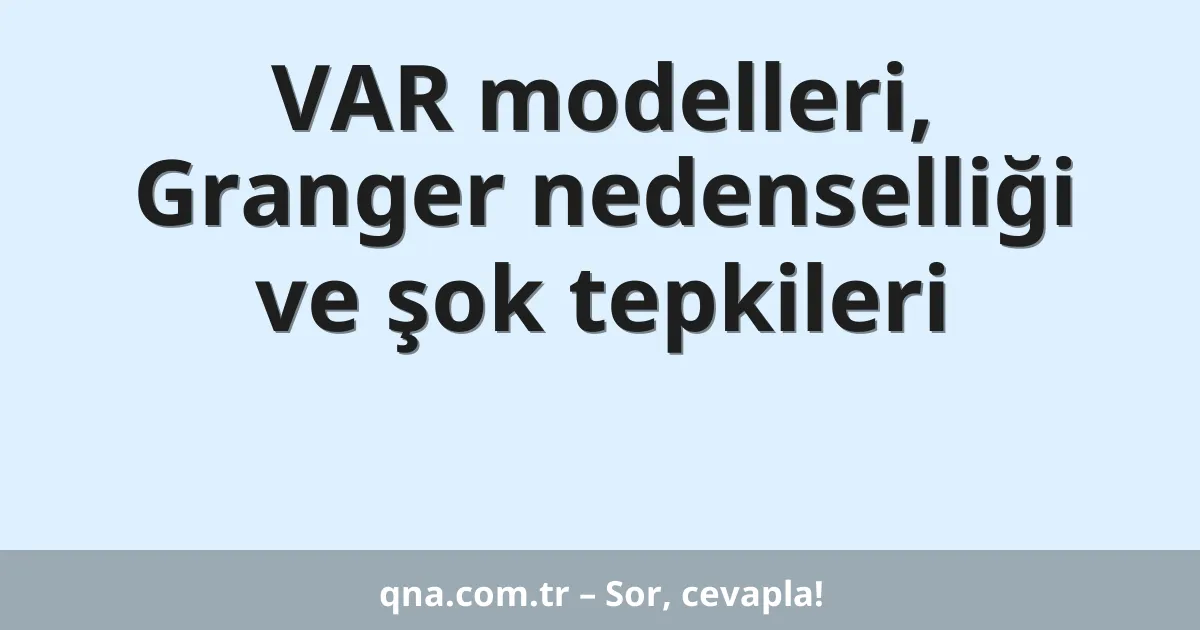 VAR modelleri, Granger nedenselliği ve şok tepkileri