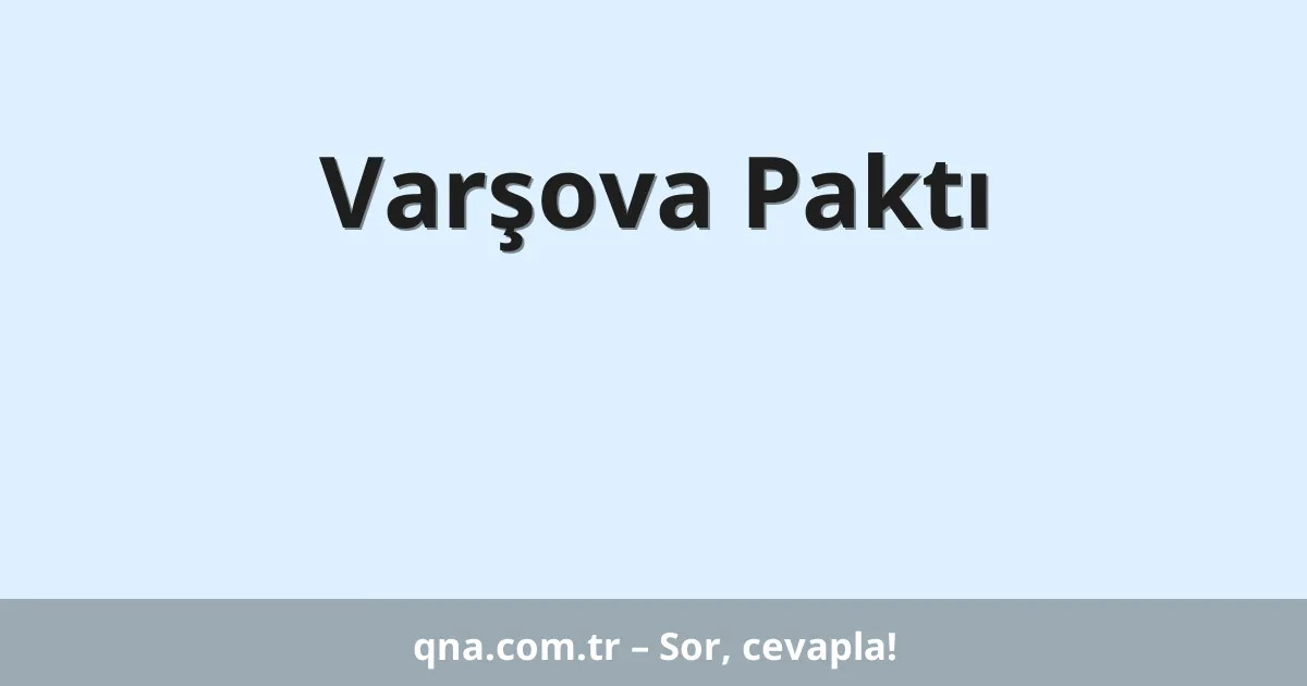 Varşova Paktı