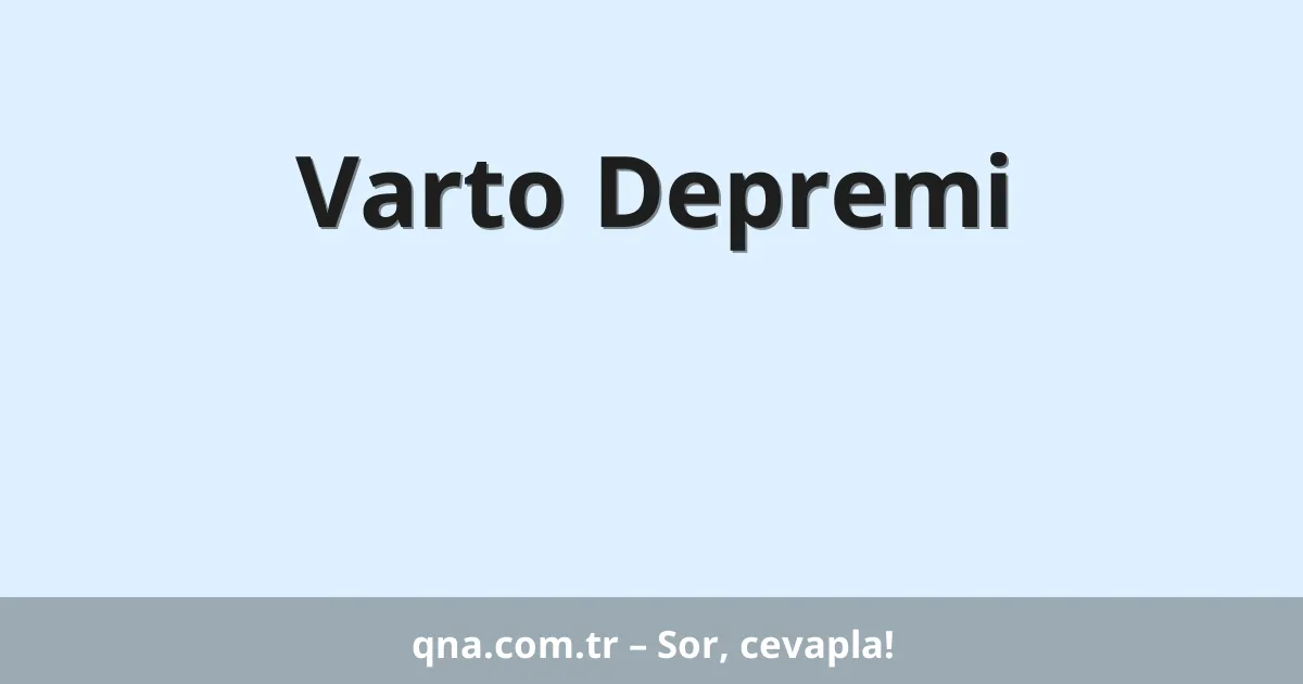 Varto Depremi