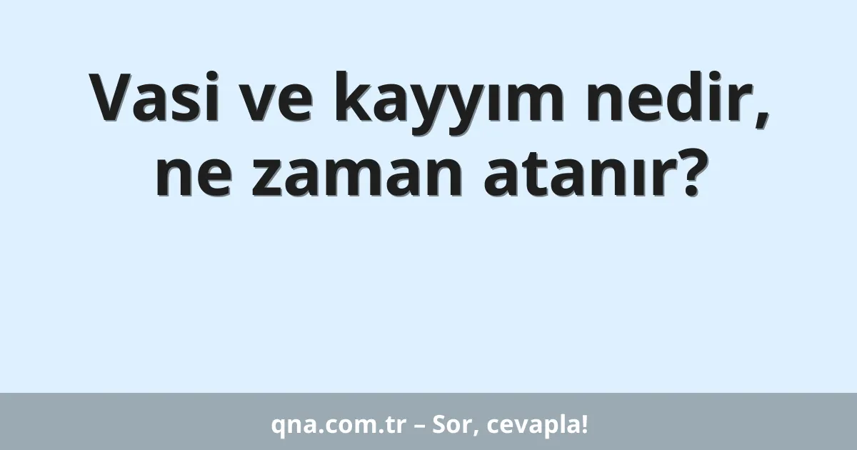 Vasi ve kayyım nedir, ne zaman atanır?