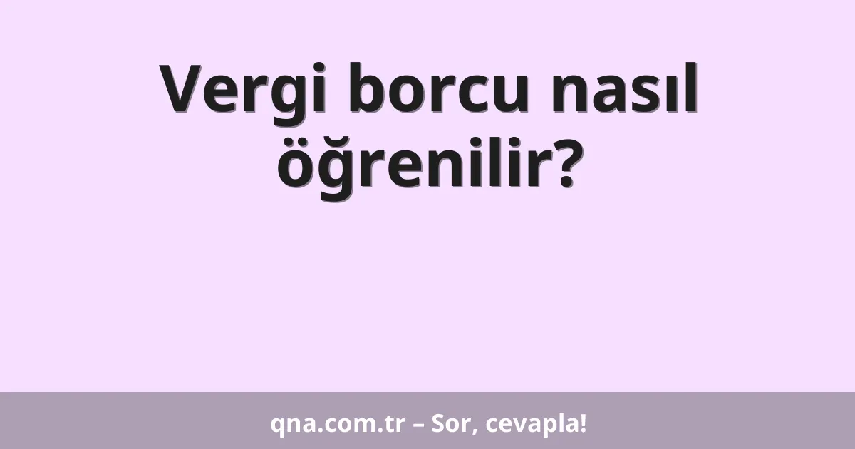Vergi borcu nasıl öğrenilir?